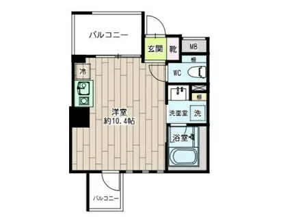 ベイヒルズ鶴見豊岡(ワンルーム/2階)の間取り写真