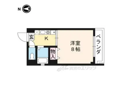 三宅ビル(1K/2階)の間取り写真