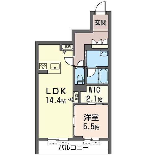 ウエストラヴィーヌ(1LDK/3階)の間取り写真