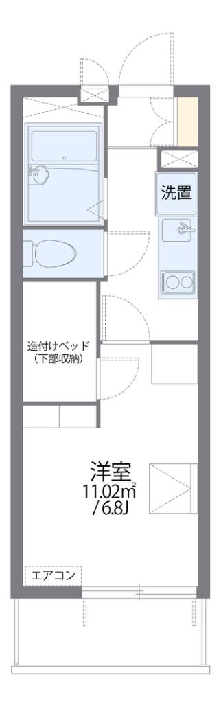 レオパレス 遊眠舎(1K/2階)の間取り写真