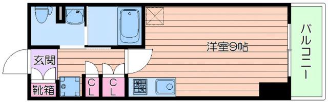 コンフォリア江坂(ワンルーム/3階)の間取り写真
