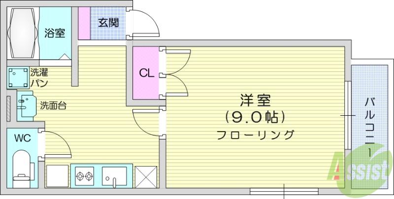 コーポ大嶋(1K/1階)の間取り写真