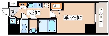 プレサンス三宮エレガンシア(1K/5階)の間取り写真