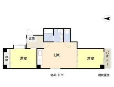 協和産業ビル(2LDK/4階)の間取り写真