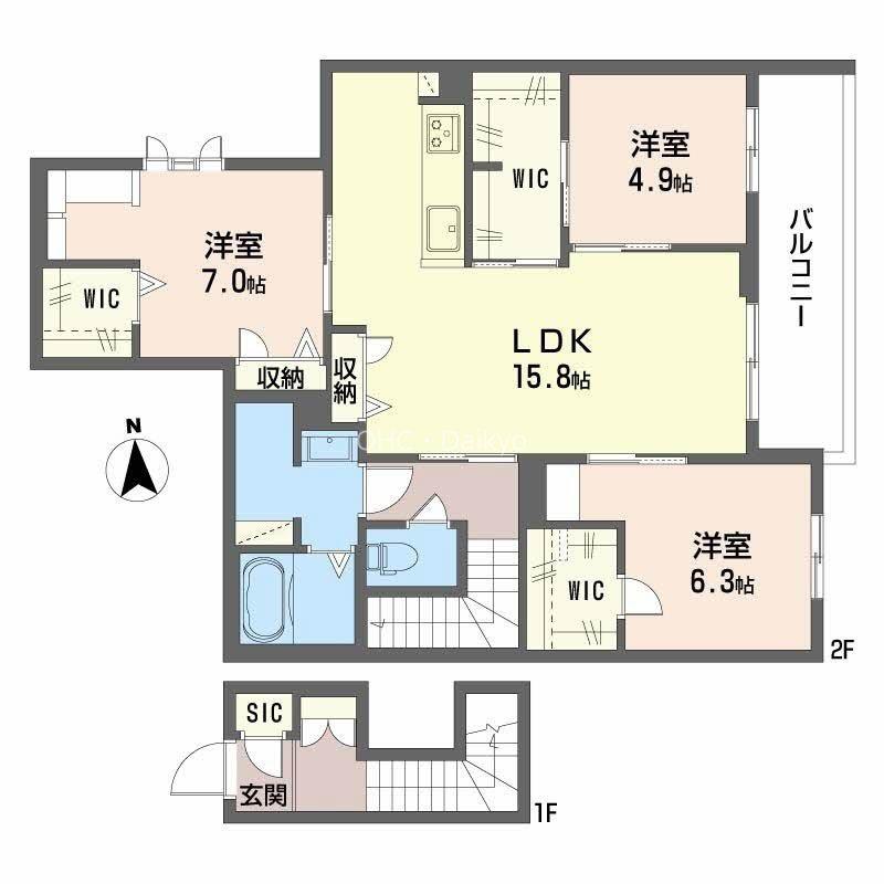 シャーメゾン バルーンフラワー(3LDK/2階)の間取り写真