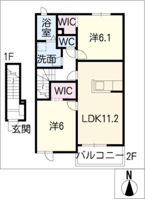 ベラルーナ(2LDK/2階)の間取り写真