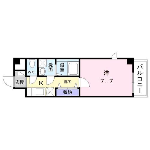 ソレイユNISIKOUJIYA(1K/2階)の間取り写真