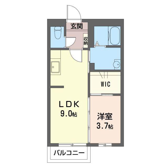 アストールC(1LDK/2階)の間取り写真