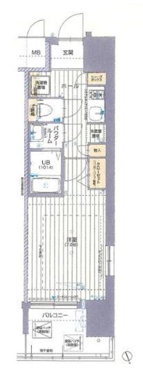 W-STYLE神戸II(1K/13階)の間取り写真