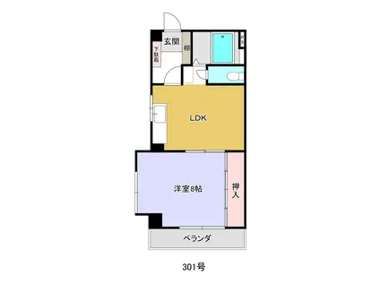 416 新晃ビル(1LDK/3階)の間取り写真