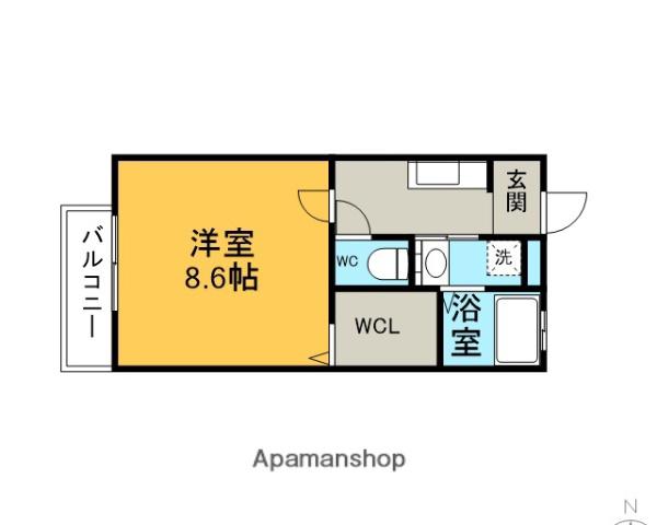 グレイス(1K/2階)の間取り写真