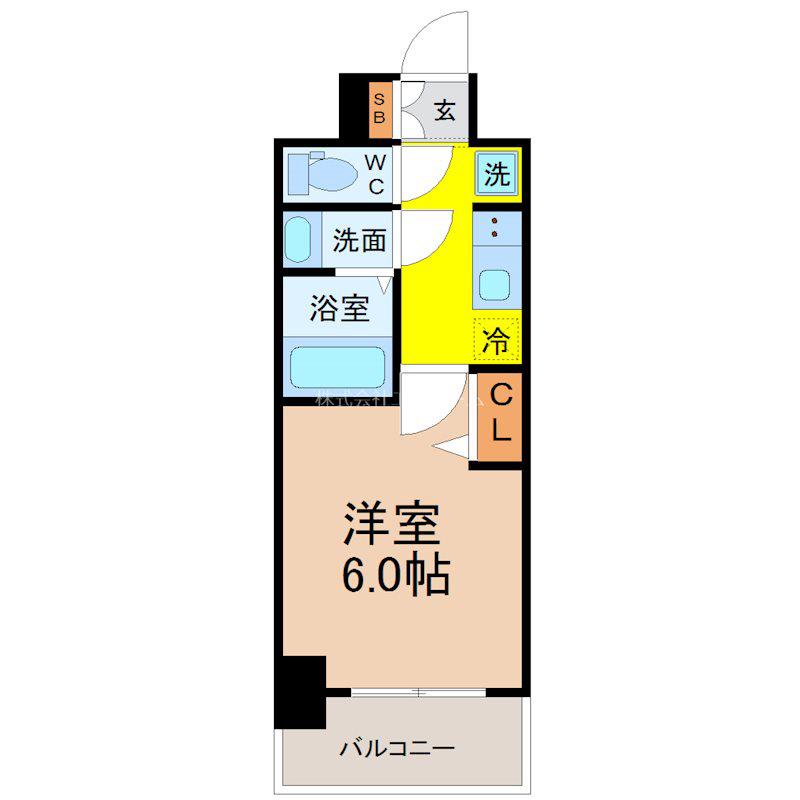 メイクス今池02(1K/3階)の間取り写真