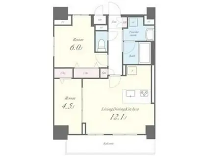 ピノ・アガタ岐阜駅前(2LDK/6階)の間取り写真