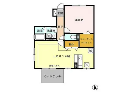 ルミエール(1LDK/1階)の間取り写真