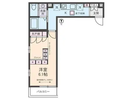 アリビオ祐天寺(1K/1階)の間取り写真