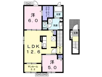 アプリコット A(2LDK/2階)の間取り写真