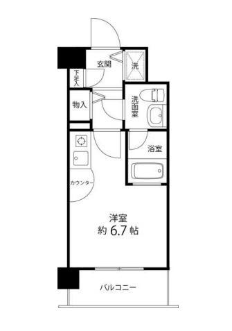 サンセール与野本町(ワンルーム/2階)の間取り写真