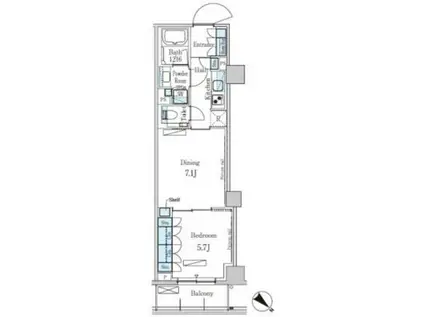 パークアクシス表参道レジデンス(1DK/3階)の間取り写真