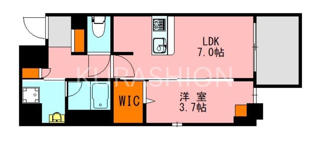 LANDIC O2239(1LDK/2階)の間取り写真