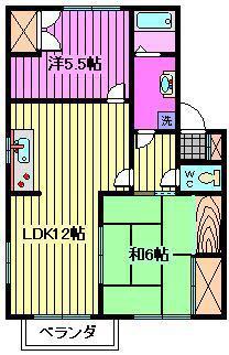 ガーデンハイム(2LDK/1階)の間取り写真