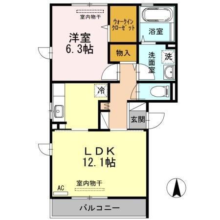 フォーシーズンズ(1LDK/3階)の間取り写真