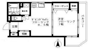 ストークマンション代田(1DK/8階)の間取り写真