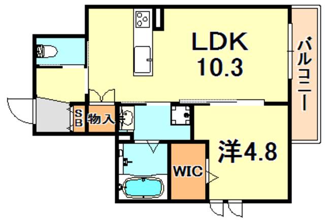 へーベルメゾン田中町(1LDK/1階)の間取り写真