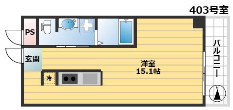 アクシス-E(ワンルーム/4階)の間取り写真