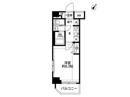 プレール・ドゥーク志村坂上II(1K/3階)の間取り写真