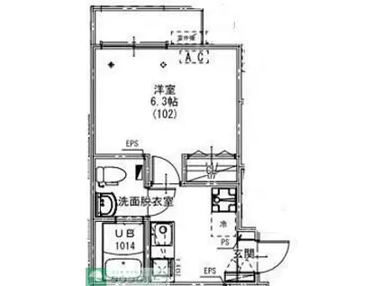 KEIAI RESIDENCE せんげん台VII(1K/2階)の間取り写真