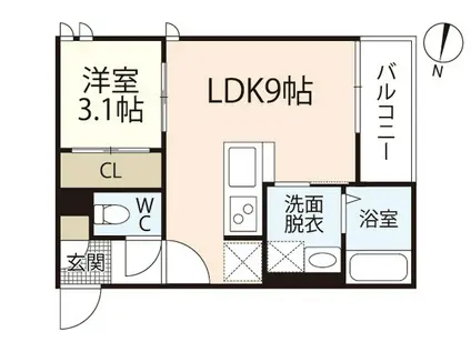 REGALEST ALIVIO(1LDK/3階)の間取り写真