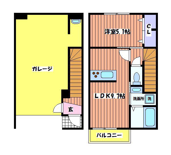 GARACE TUKASA(1LDK/1階)の間取り写真