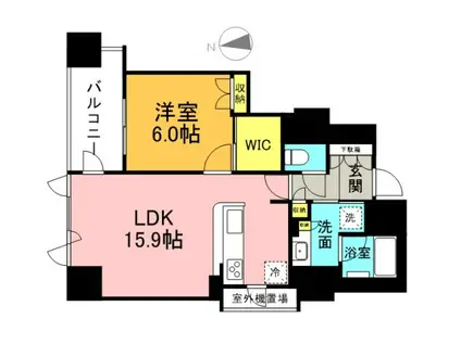 ポレスタ―平和大通プレミアムレジデンス(1LDK/10階)の間取り写真