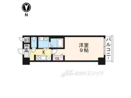 エスカーサ京都西陣404(1K/4階)の間取り写真