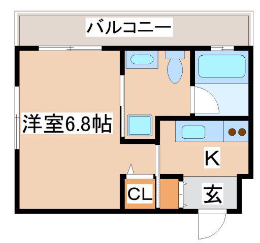 エストゥディオ(1K/1階)の間取り写真