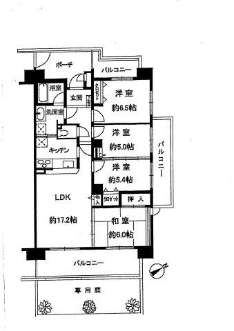 フォルム千里中央(4LDK/1階)の間取り写真