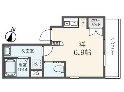 LE CIEL(ワンルーム/1階)の間取り写真
