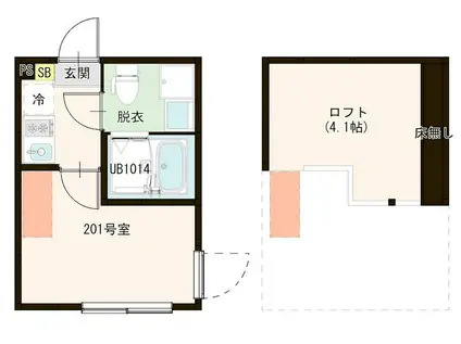 ハーモニーテラス金町V(1K/2階)の間取り写真