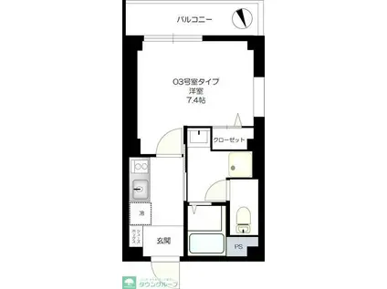 BCASA MIYAMAEDAIRA(1K/4階)の間取り写真