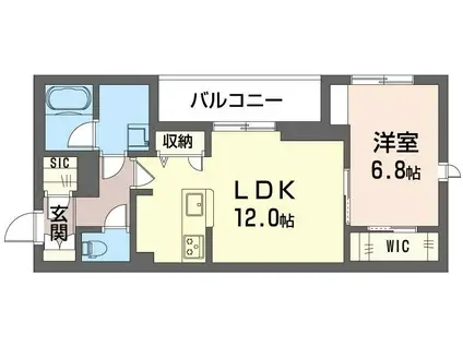 デュオグラン(1LDK/1階)の間取り写真
