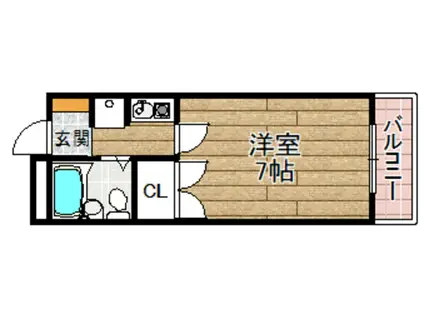 ロイヤルハイツ(1K/2階)の間取り写真