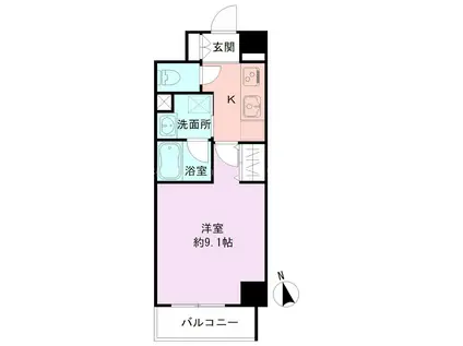 BUENA上大川前通8(1K/1階)の間取り写真