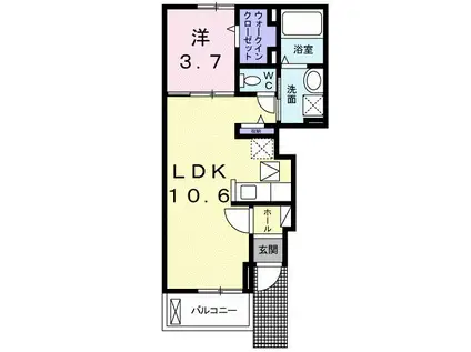 メゾン・ド・ソレイユ(1LDK/1階)の間取り写真
