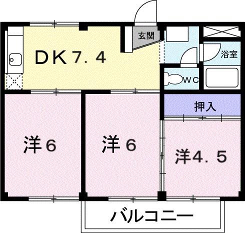 秋山ビル(3DK/3階)の間取り写真