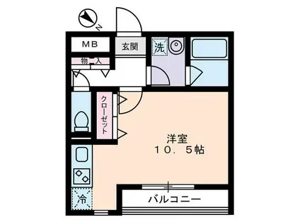 ポルタ西新宿(ワンルーム/2階)の間取り写真