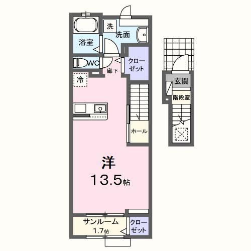 乃木坂ヒルズ(ワンルーム/2階)の間取り写真
