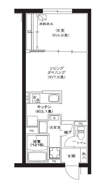 ジェノヴィア池袋(1LDK/2階)の間取り写真