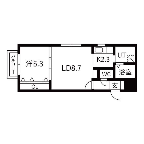 レスティアーナ豊平公園(1LDK/3階)の間取り写真