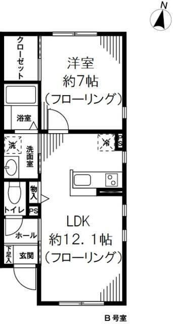 BIEN KAGURAZAKA(1LDK/1階)の間取り写真