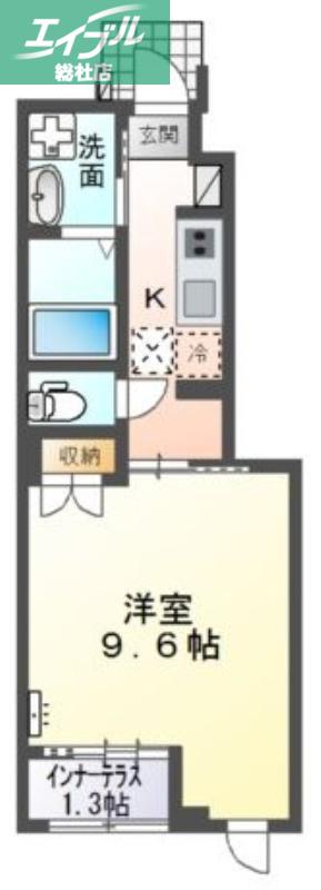 スターテラス南畝(1K/1階)の間取り写真